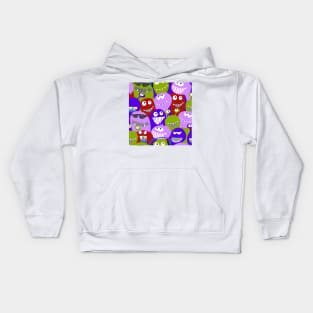 monster fun - red, green, lilac Kids Hoodie